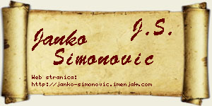 Janko Simonović vizit kartica